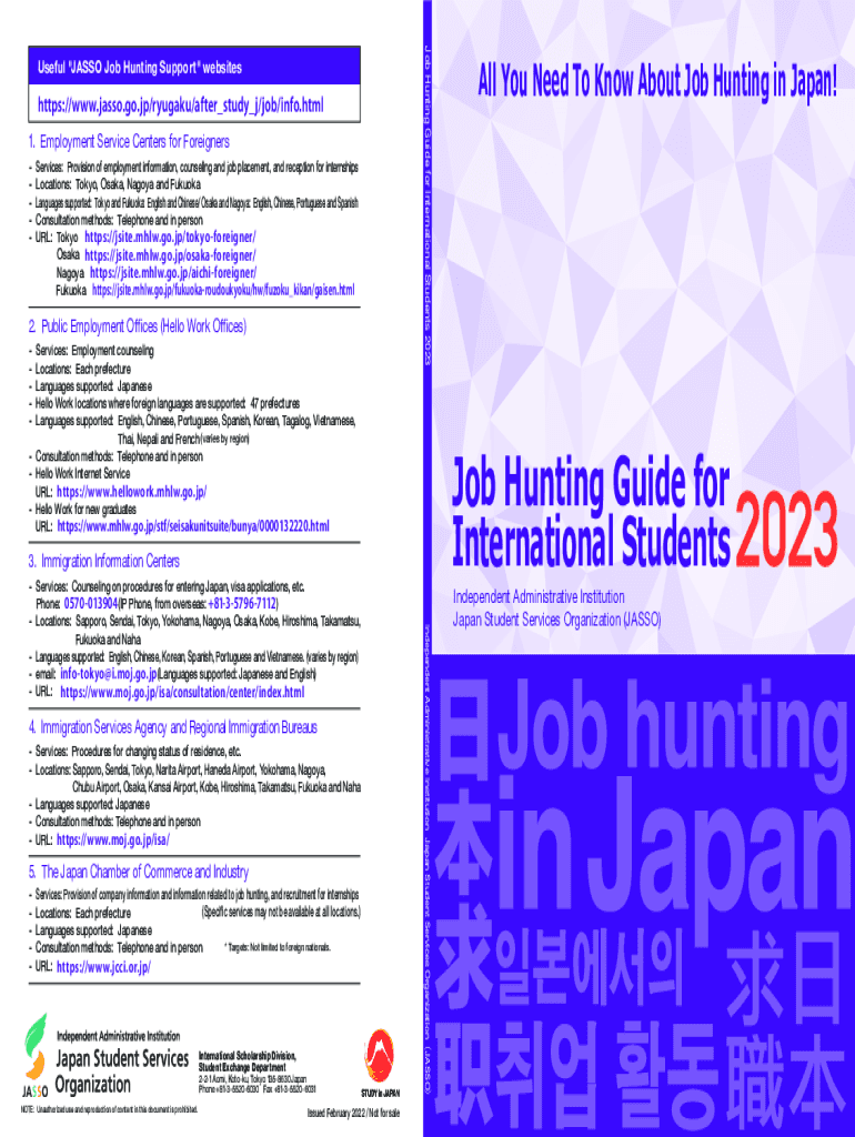 Fillable Online Job Hunting Guide for International Students 2023