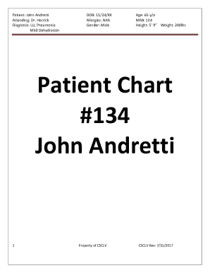 Patient Chart #134 John Andretti