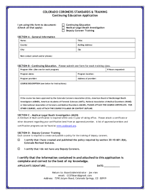 Fillable Online COLORADO CORONERS STANDARDS TRAINING Doc Template Fillable Online COLORADO CORONERS STANDARDS TRAINING Doc Template