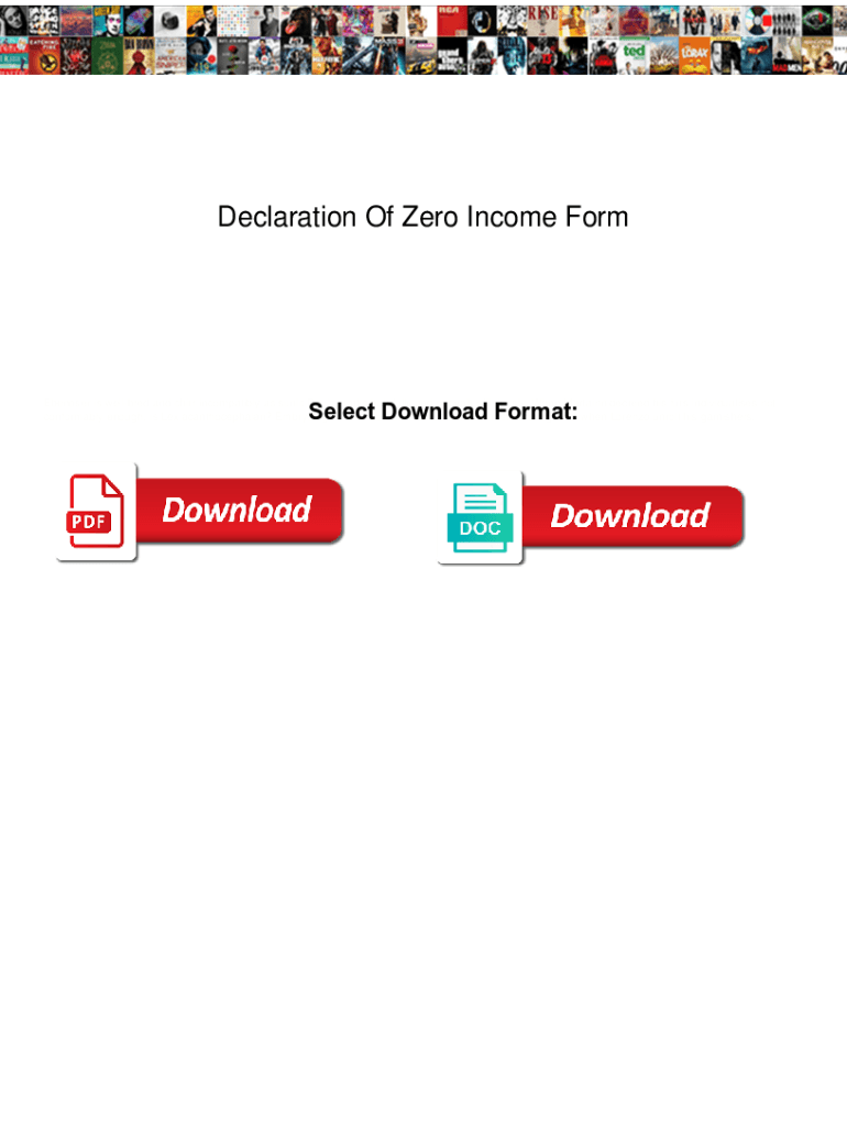 Fillable Online Declaration Of Zero Form. Declaration Of Zero
