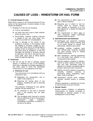 Fillable Online Special Causes of Loss FormInsurance Glossary ... Fax ...