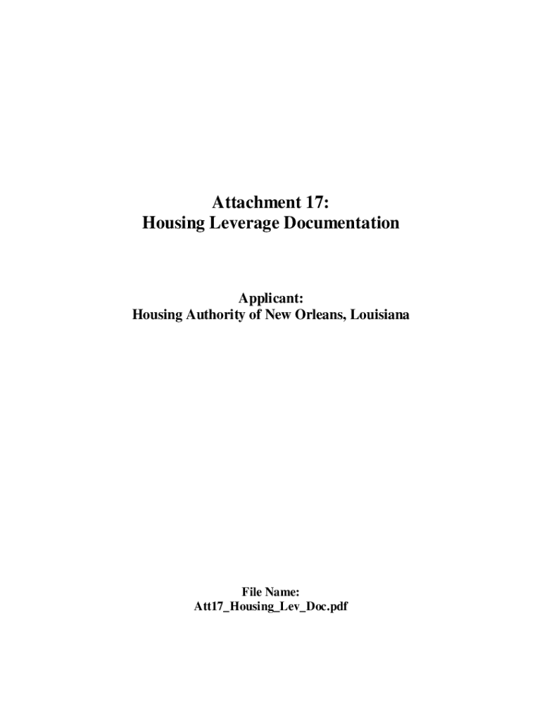 Fillable Online THE HOUSING AUTHORITY NEW ORLEANS Housing Authority