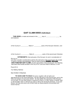 Fillable Online Free Quit Claim Deed FormsPDFWORDRTF - OpenDocs Fax ...
