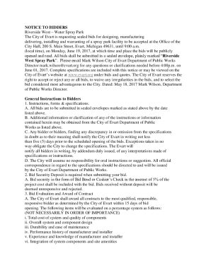 OFFICIAL NOTICE TO BIDDERS City of West Bend, WI Request ...