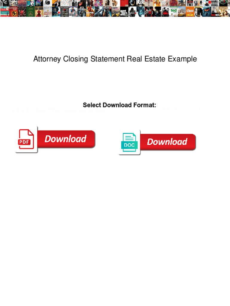 Fillable Online Attorney Closing Statement Real Estate Example