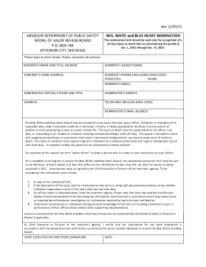 Fillable Online dps mo Medal of Valor Nomination Form Fax Email Print ...