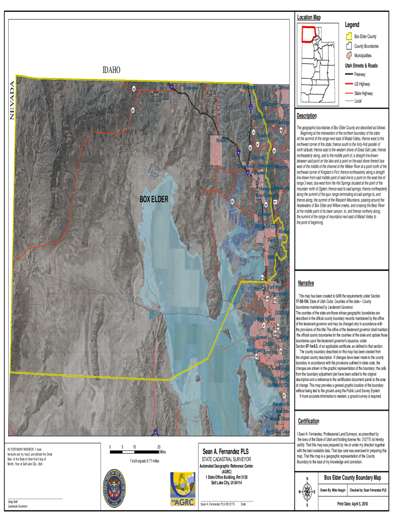 Fillable Online Elder County, UT Plat