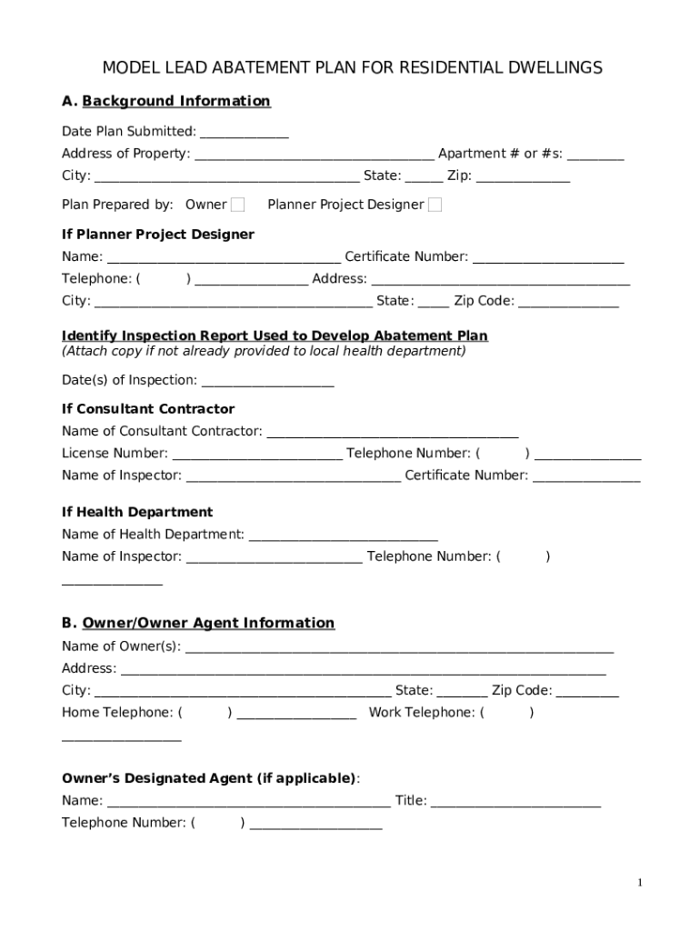LEAD ABATEMENT PLAN FOR