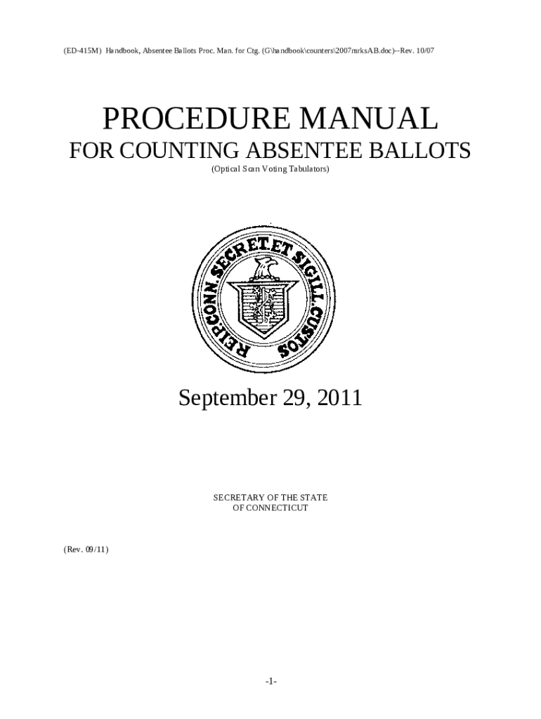 portal.ct.govHandbooksABCounterDOC(ED415) Handbook, Absentee Ballots