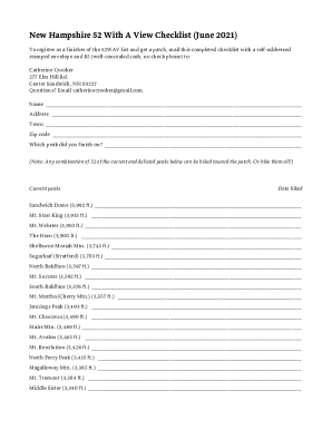 Fillable Online Hiking list printable checklist for 52 with a view ...