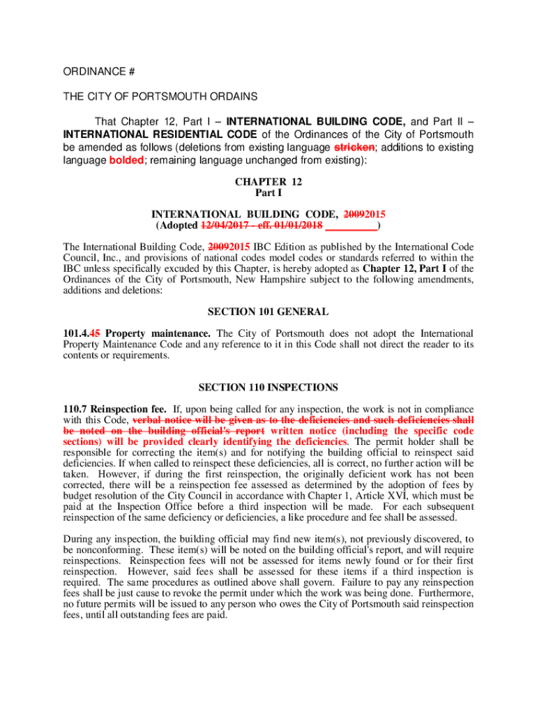 Fillable Online ORDINANCE THE CITY OF PORTSMOUTH ORDAINS That the
