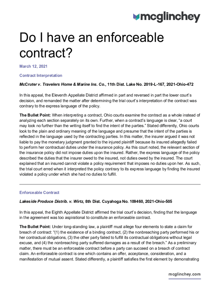 Fillable Online Can a verbal agreement be an enforceable contract ...