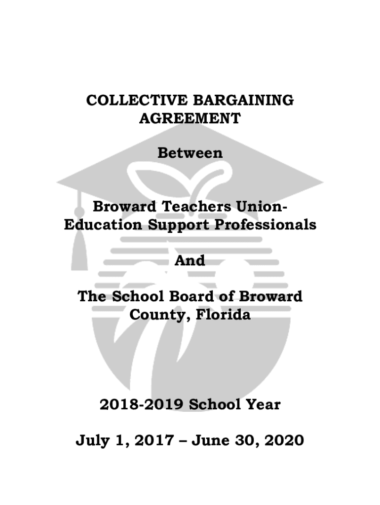 Fillable Online COLLECTIVE BARGAINING AGREEMENT Between Broward