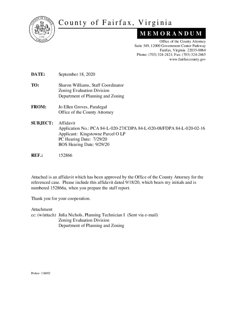 Fillable Online fairfaxcounty