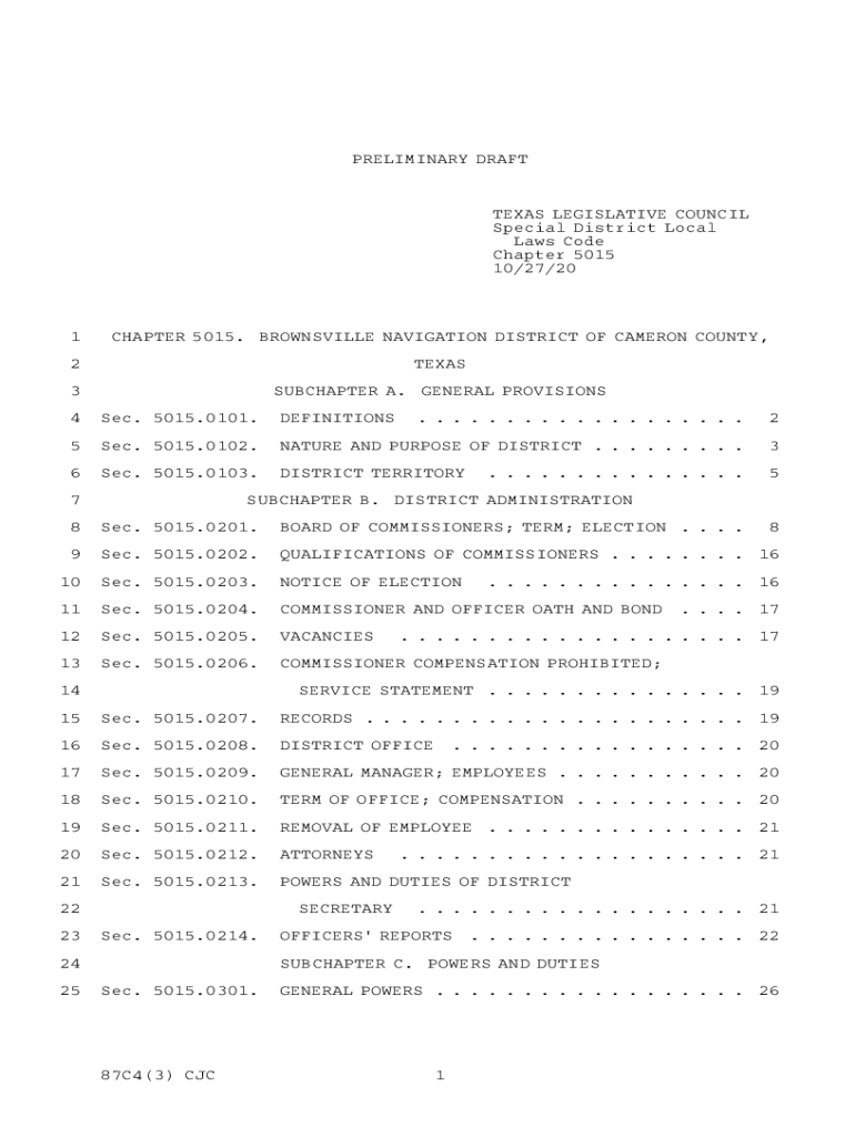 Fillable Online www.tlc.texas.govcodelocallawsSpecial District Local