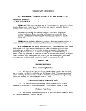 DECLARATION OF COVENANTS, CONDITIONS AND RESTRICTIONS H ...