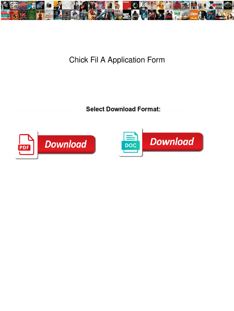 Fillable Online Chick Fil A Application Form. Chick Fil A Application ...