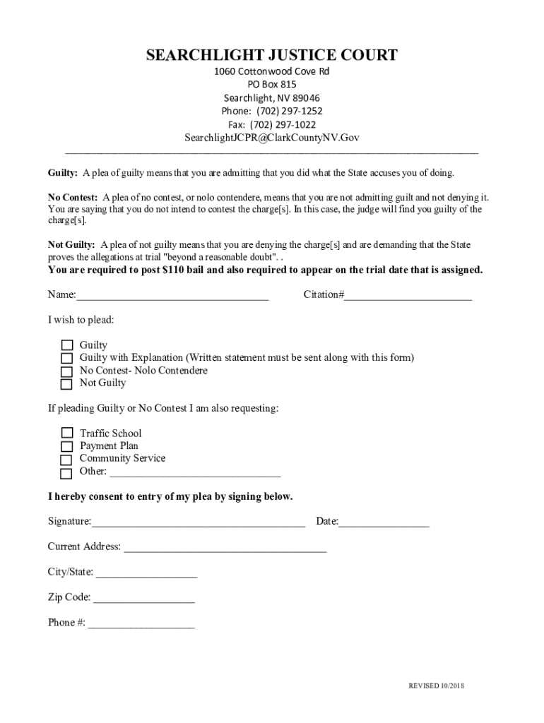 Fillable Online Searchlight Justice Court FAX ADJUDICATION FORM ***FAX Fax Email Print