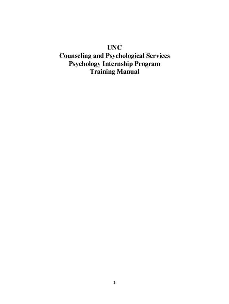Fillable Online www.med.unc.edueducationpsychologyinternshipClinical