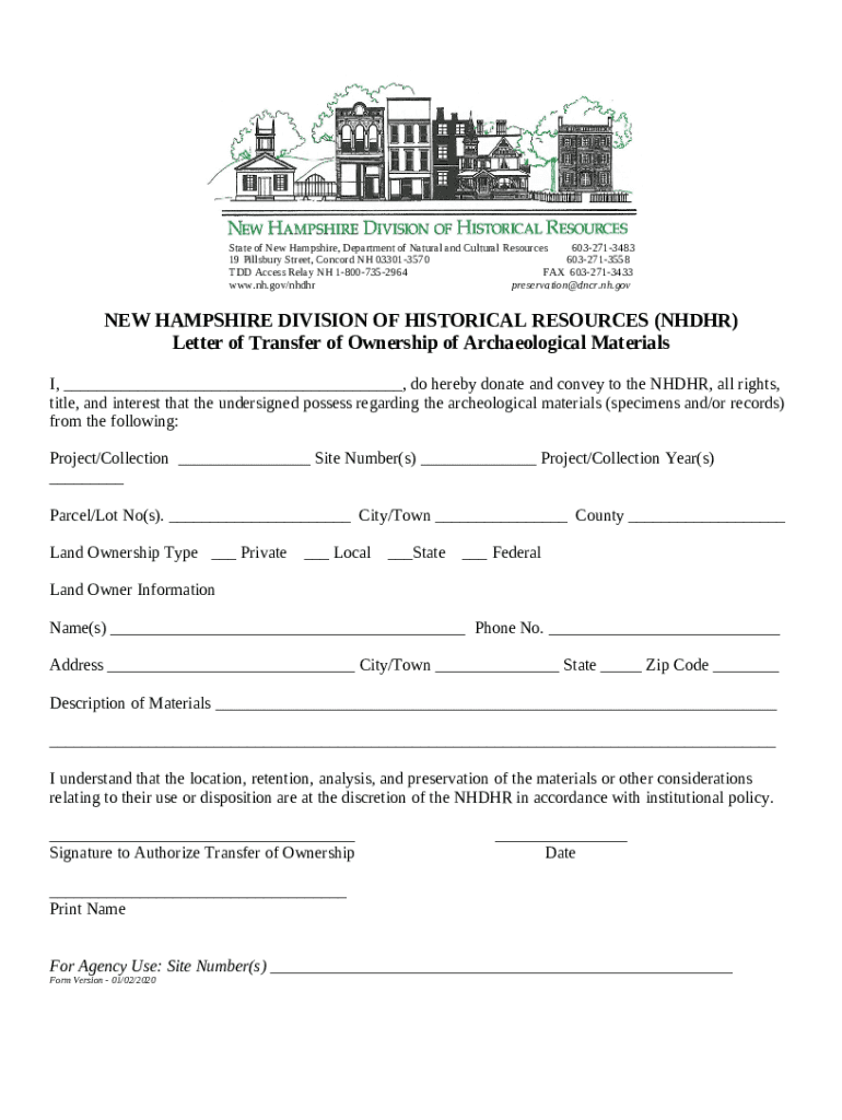 STATE OF NEW HAMPSHIRE DEPARTMENT of NATURAL CULTURAL ... Doc Template ...