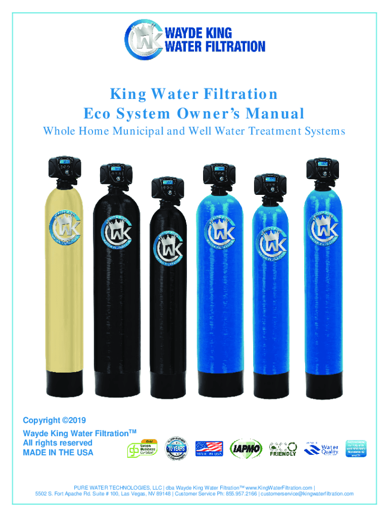 Fillable Online WAYDE KING WATER FILTRATION Whole House
