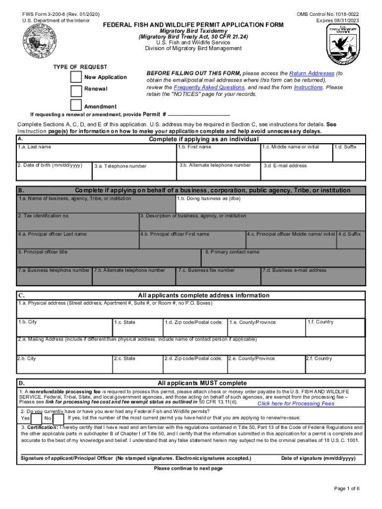 federal taxidermy permit Preview on Page 1