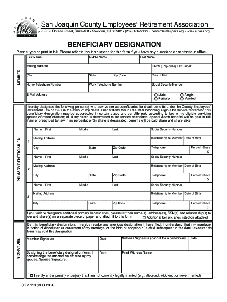 Fillable Online Joaquin County Health Benefits Enrollment