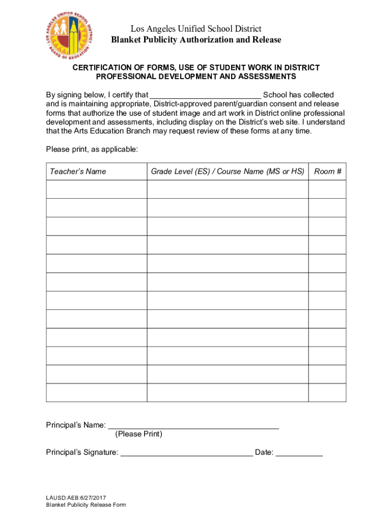 Fillable Online and Forms LAUSD