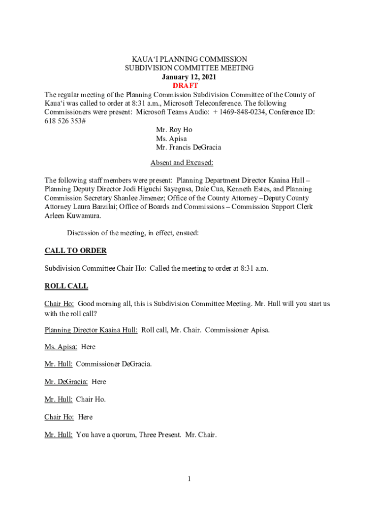 Fillable Online Planning Commission Kauai.govPlanning Commission