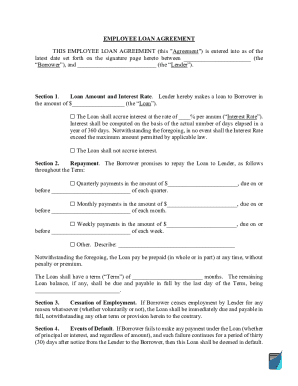 Employee Loan Agreement Form. Employee Loan Agreement Template