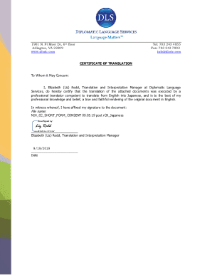 CERTIFICATE OF TRANSLATION