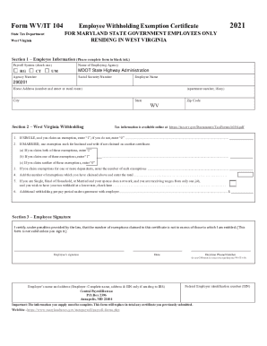 Fillable Online Employee Withholding Allowance Certificate - Residing ...