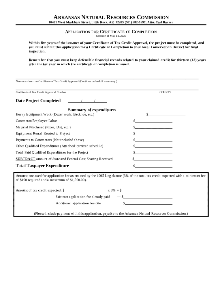 ARKANSAS SOIL AND WATER CONSERVATION COMMISSION Doc Template pdfFiller