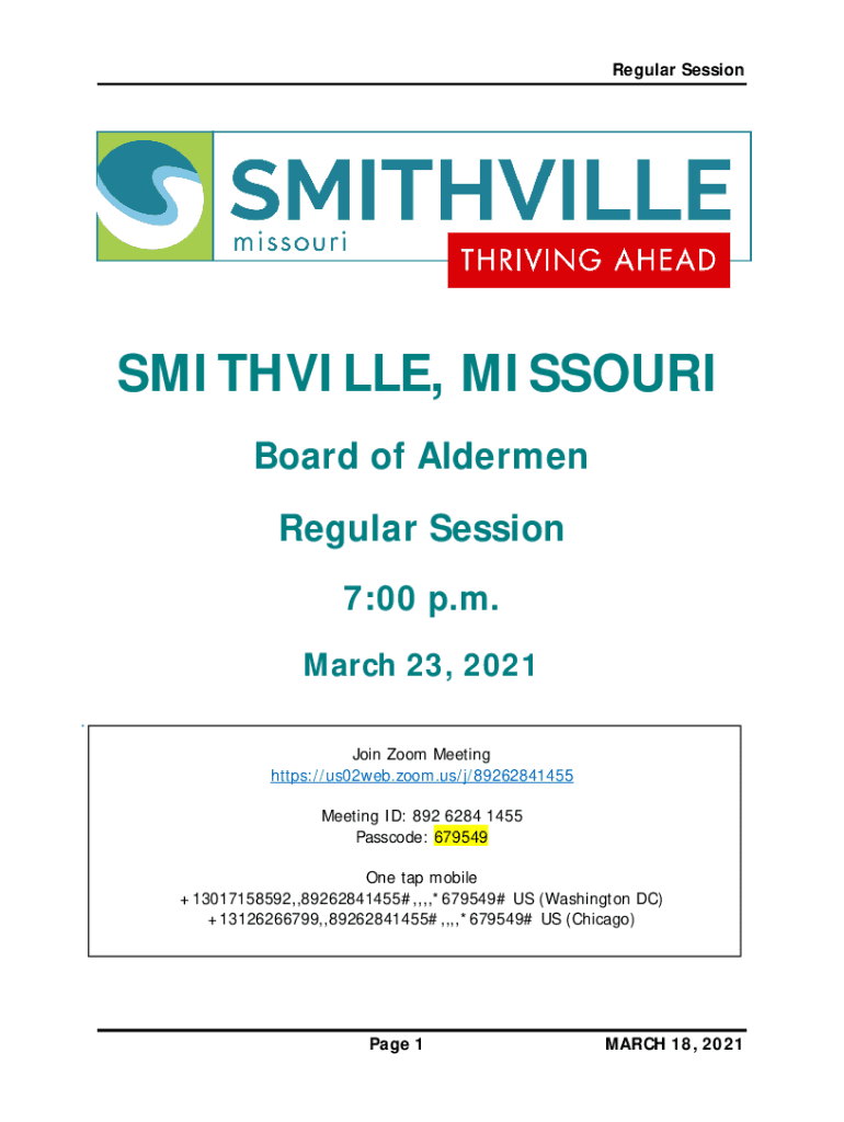 Fillable Online City of Smithville, Missouri Fax Email Print pdfFiller