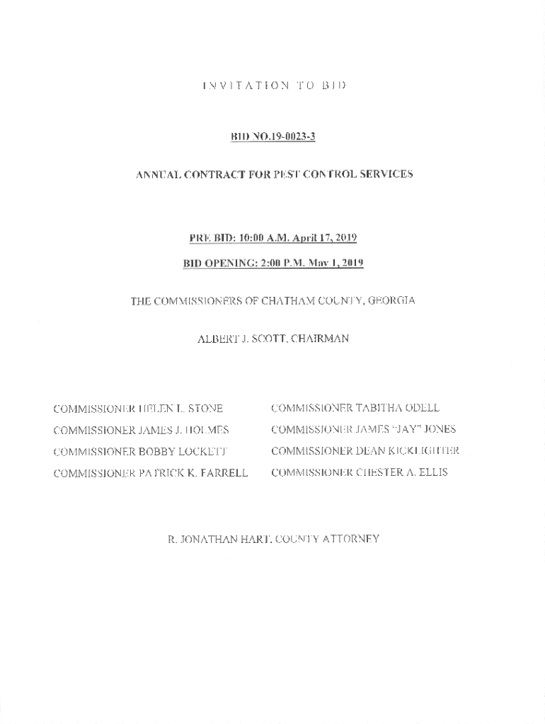 Fillable Online INVITATION TO BID Procurement of Pest and Termite Control Services