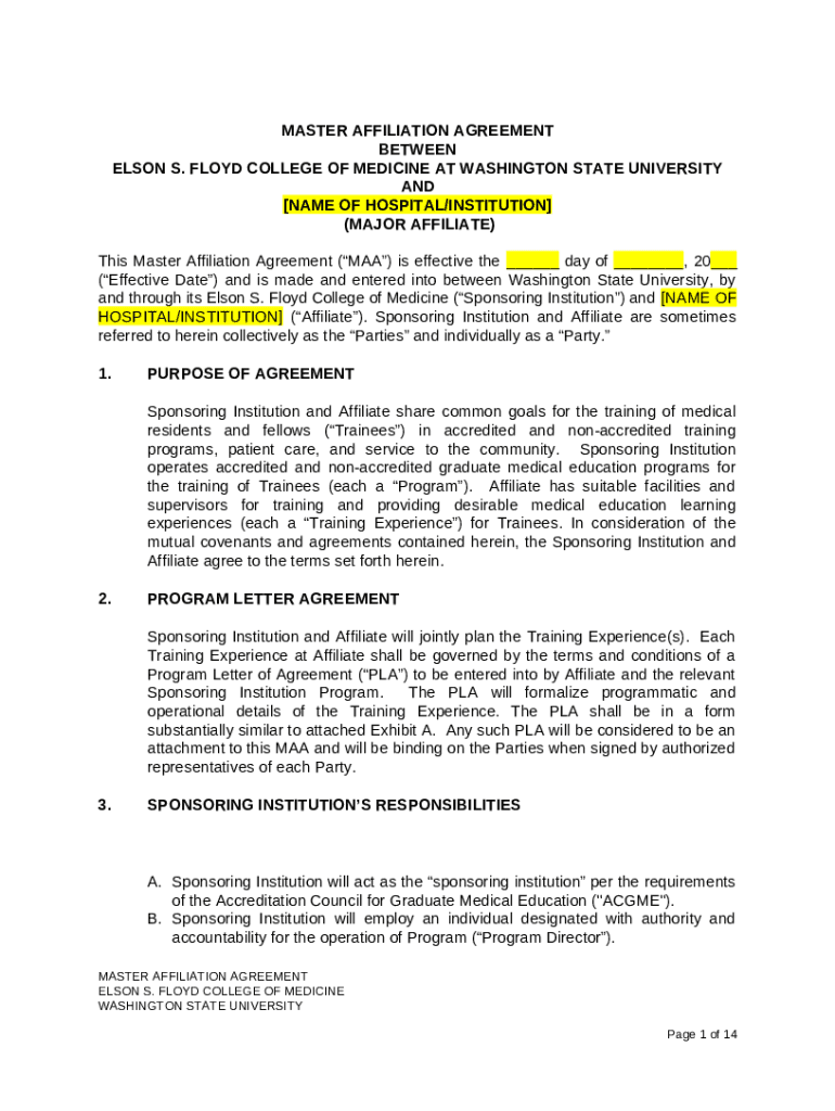 Affiliation Agreement