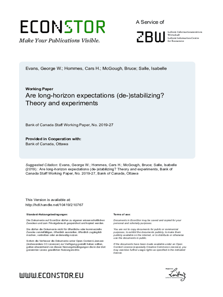 Fillable Online Are Long-Horizon Expectations (De-)Stabilizing? Theory ...