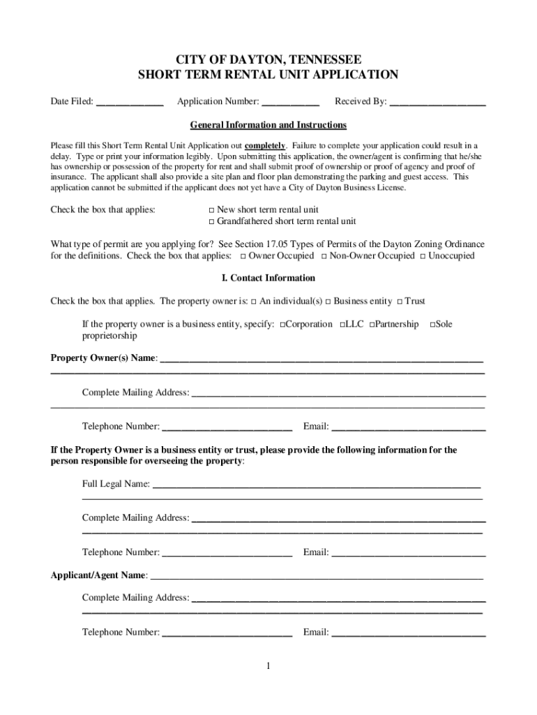 Fillable Online Short Term Rental Regulations Laws, Licenses and Taxes