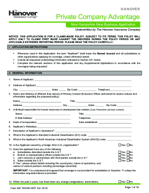 Hanover Application Blank - ALIA Riverton Insurance Agency ...