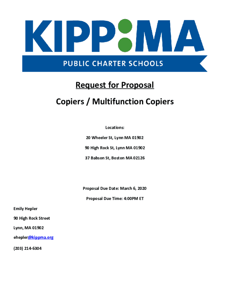 Fillable Online Request for Proposal (RFP) Multifunction Copiers Lease and Fax Email Print