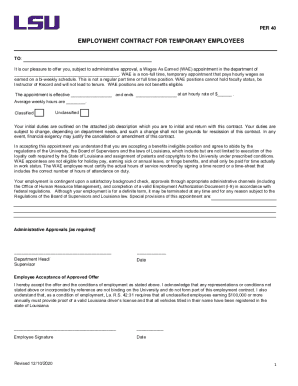Fillable Online Free Temporary Employment Contract Template - Get 2021 ...