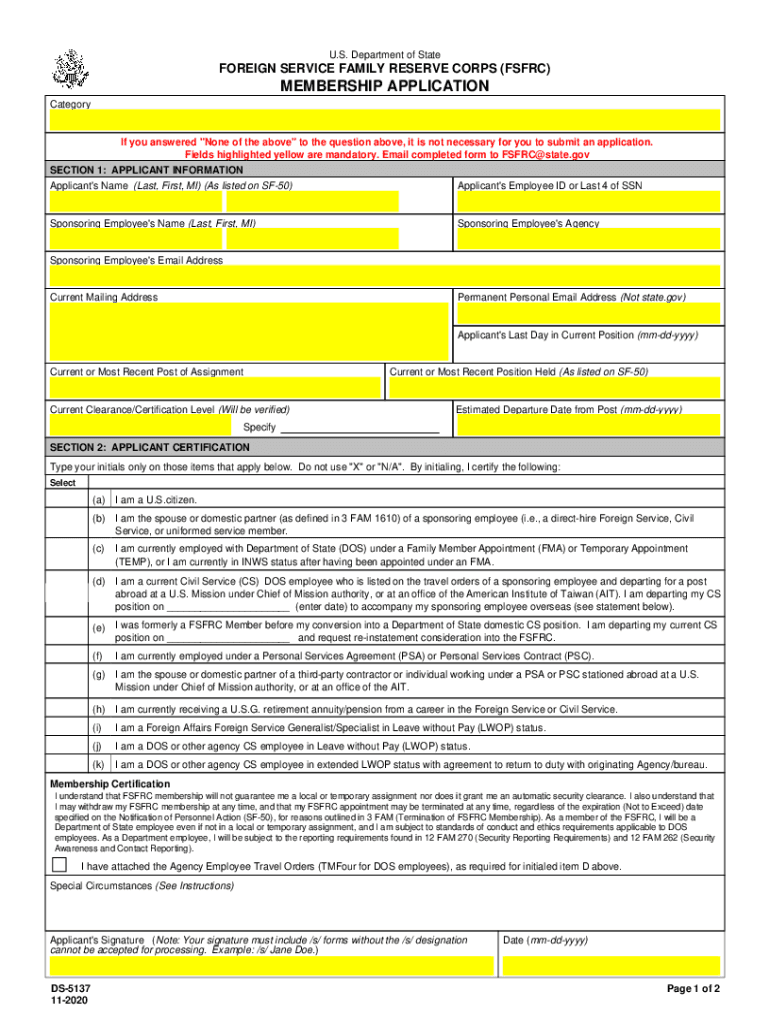 dos foreign service family reserve corps Preview on Page 1