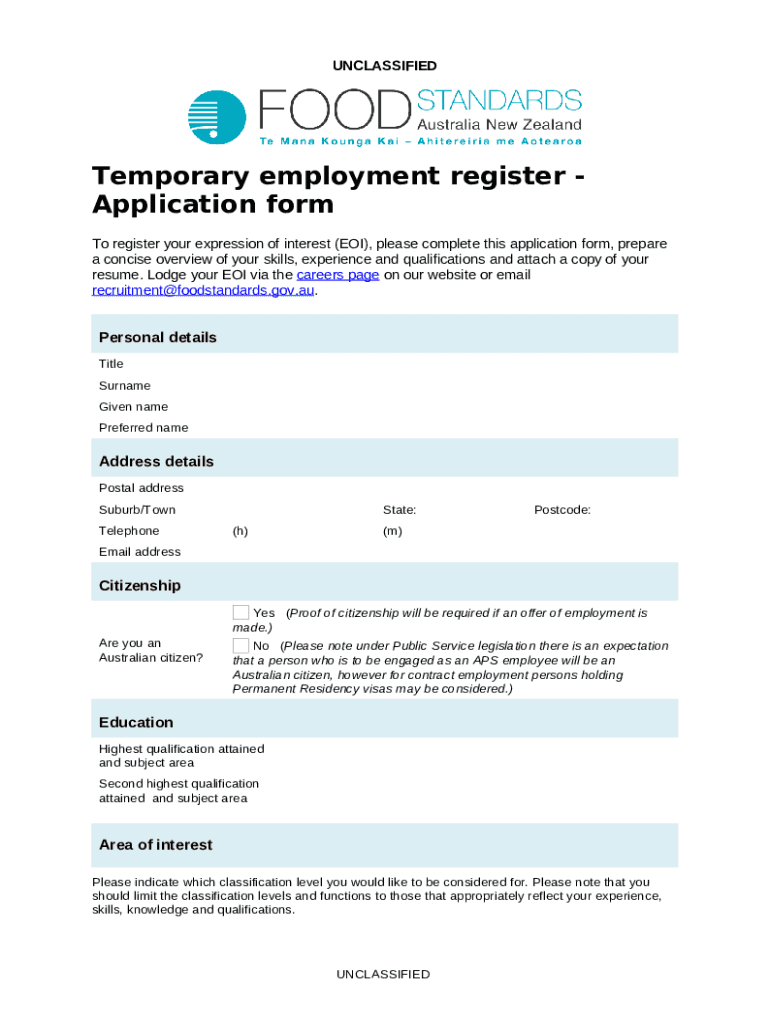 temporary employment register department of education