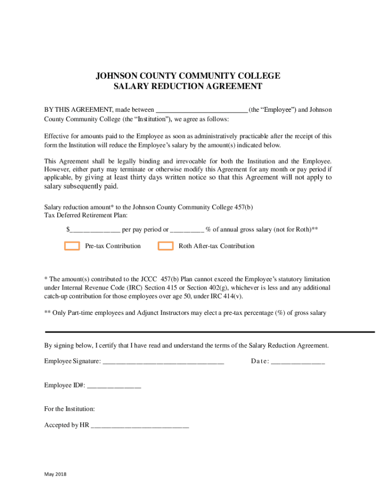 fillable-online-johnson-county-community-college-salary-reduction