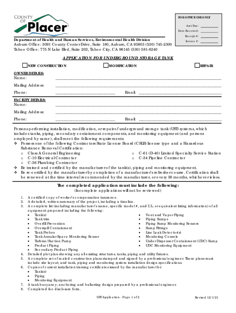 Fillable Online www.placer.ca.govDocumentCenterViewASSESSMENT EXEMPTION