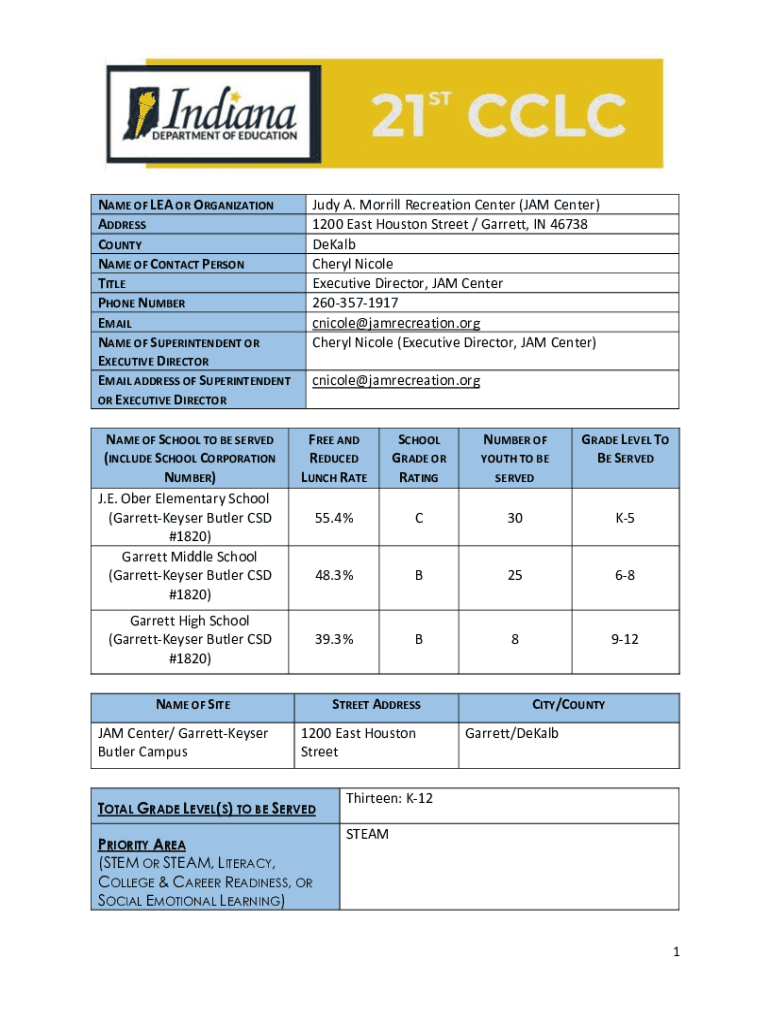 Fillable Online dese.mo.govsitesdese21ST CENTURY COMMUNITY LEARNING