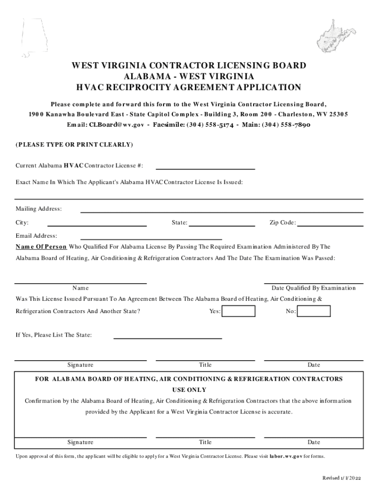 Fillable Online labor.wv.govLicensingContractorLicenseWEST VIRGINIA CONTRACTOR LICENSING BOARD