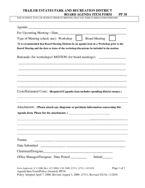 AGENDA ITEM FORM - Trailer Estates Park &amp;amp; Recreation ...