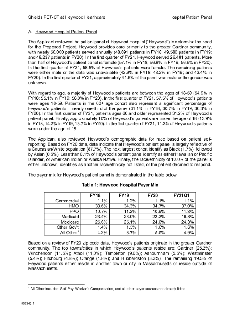 Fillable Online Shields PETCT at Heywood Healthcare Hospital Patient