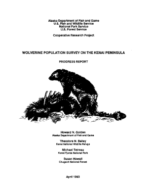 Fillable Online Wolverine Population Survey on the Kenai Peninsula
